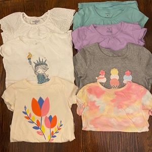 Lot of 7 tees, toddler girl 4T